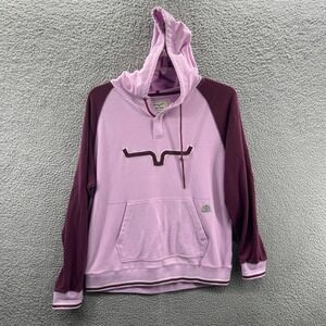 Kimes Ranch Womens Hoodie L Pink Purple Logo Western Rodeo Pullover Sweatshirt